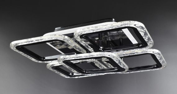 Люстра світлодіодна стельова LED світильник для квартири на стелю лед з пультом 26088 Чорний 10х38х38 см.