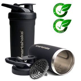Шейкер спортивний SmartShake металевий Reforce Stainless Steel 30oz/900ml Black (Original)