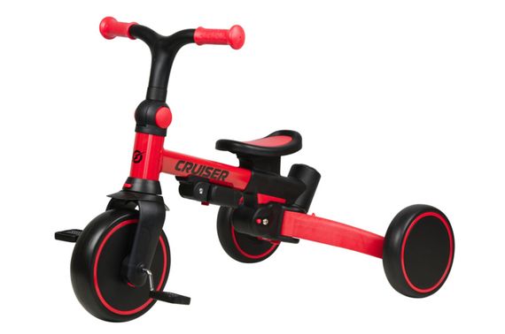 Триколісний біговел 3 в 1 Maraton Tri-cycle Cruiser Milano 001 red з батьківською ручкою | Зображення 1