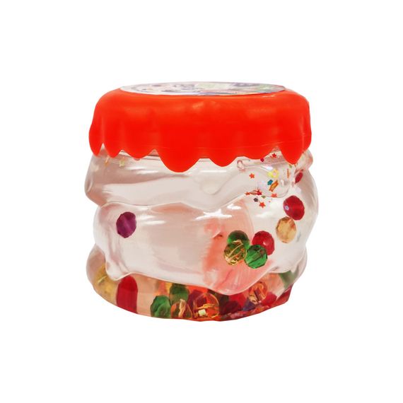 Вязкая масса, слайм "Crystal Slime" CS-01-01U с бусинками Оранжевый