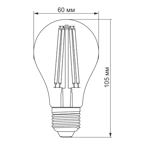 Лампа A60 7W E27 2200К 220V Filament A LED Titanum | Зображення 2