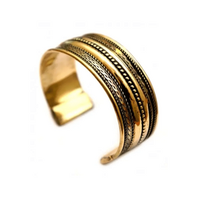 Браслет скоба Смужки золотистий Без бренду 362834290