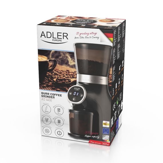 Кофемолка жерновая Adler AD 4450, 300 Вт, 31 уровень помола, 300 г | Зображення 9