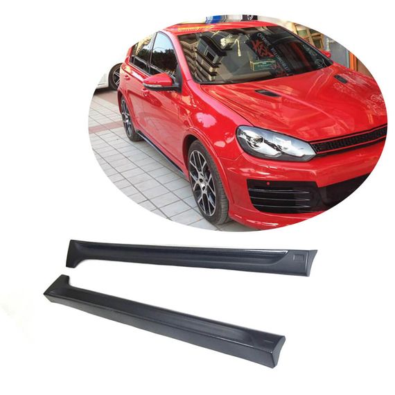 Боковые пороги (для Base HB 2010-2013, Карбон) для Volkswagen Golf 6