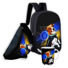 Набір дитячий Пес Патрон рюкзак 36х27см сумка-бананка, кружка з принтом для хлопчика (01570)
