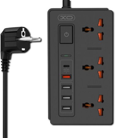 Мережевий подовжувач 3 розетки/4USB/PD/QCXPRO WL06 UK 1.8м чорний (MAW-44069_817)