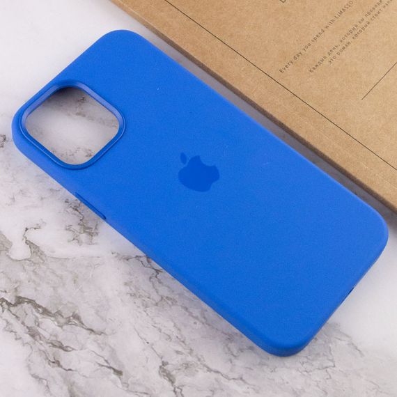 Чохол Silicone case (AAA) full with Magsafe and Animation для Apple iPhone 12 Pro Max (6.7") Синій / Capri Blue | Зображення 6
