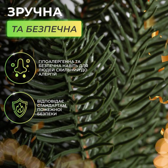 Штучна гірлянда Хвоя 2 м зелена, новорічна гірлянда лита реалістична Преміум KOS-HVO12 | Зображення 3