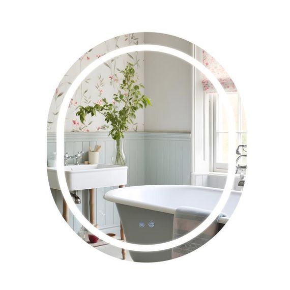 Дзеркало Qtap Gemini 800х700 з LED-підсвіткою Touch, з антизапотіванням, з димером, рев. темп. кольору (3000-6500K) Reverse