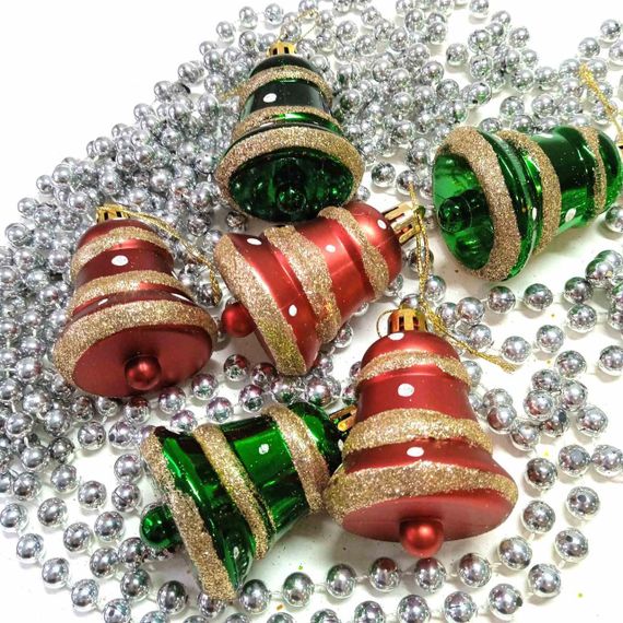 Набір новорічних іграшок 6 шт Дзвіночки | прикраси ялинкові  | новорічні іграшки