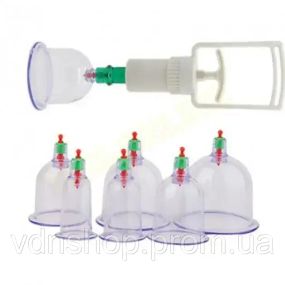 Вакуумные антицеллюлитные массажные банки 6 штук