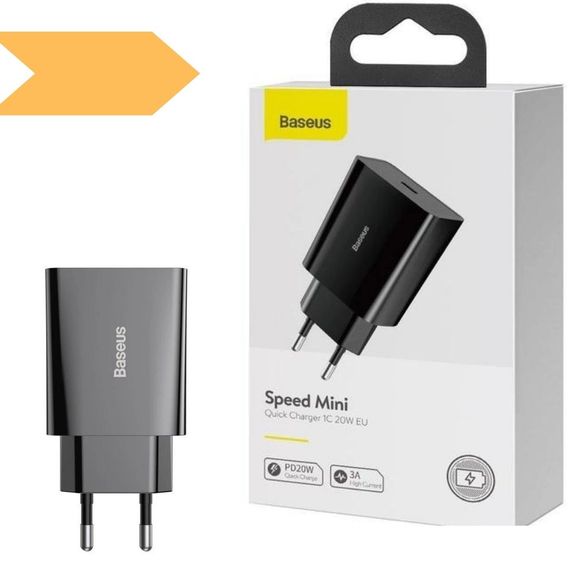 Мережевий Зарядний Пристрій Baseus PD 20W 3A CCFS-SN чорний ( 33063-01_336)