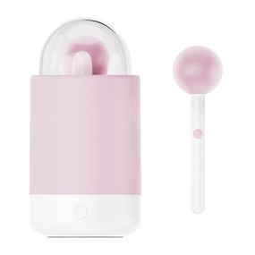 Вібратор-цукерка на паличці KISSTOY Pink Pop, зарядний кейс-нічник, 10 режимів вібрації Sex Aura