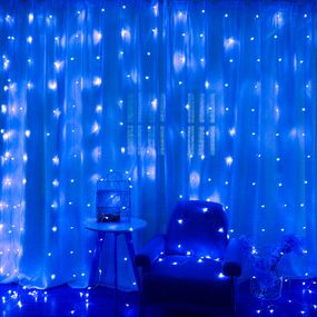 Гірлянда 240LED Водоспад Blue, 8 режимів, 3*2 метр, прозора ізоляція, живлення 220V