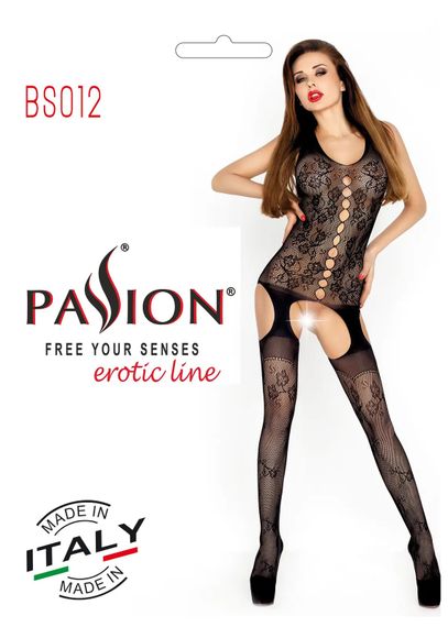 Комбінезон з квітковим візерунком та відкритим доступом, чорний BS012 Passion S/L | Зображення 2