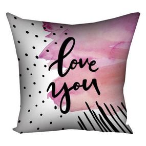 Подушка габардинова з принтом Love you 50x50 см (5P_18L068)