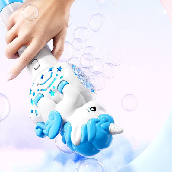 Пистолет с мыльными пузырями H055 Little Unicorn + bottle 50ml Light Blue | Зображення 1