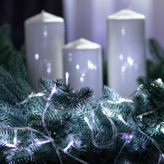 Гирлянда нить светодиодная GarlandoPro 50 LED 6м 8 режимов гирлянда новогодняя Белый W100LEDW | Зображення 1