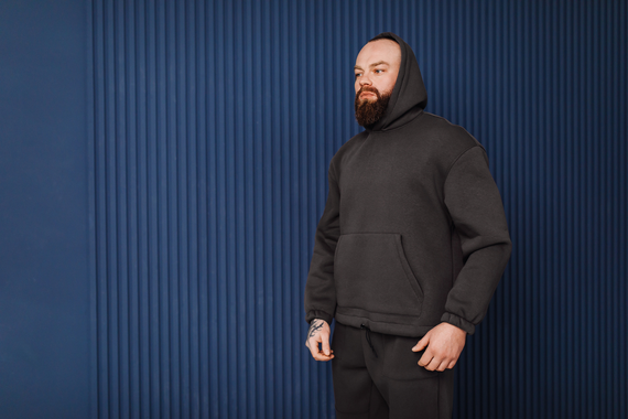 Костюм оверсайз зима преміум антрацит S XL | Зображення 3