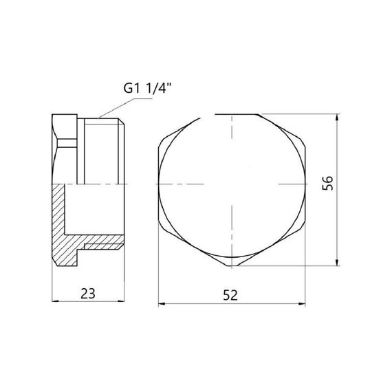 Заглушка чугунная радиаторная 1" 1/4 НР правая | Зображення 1