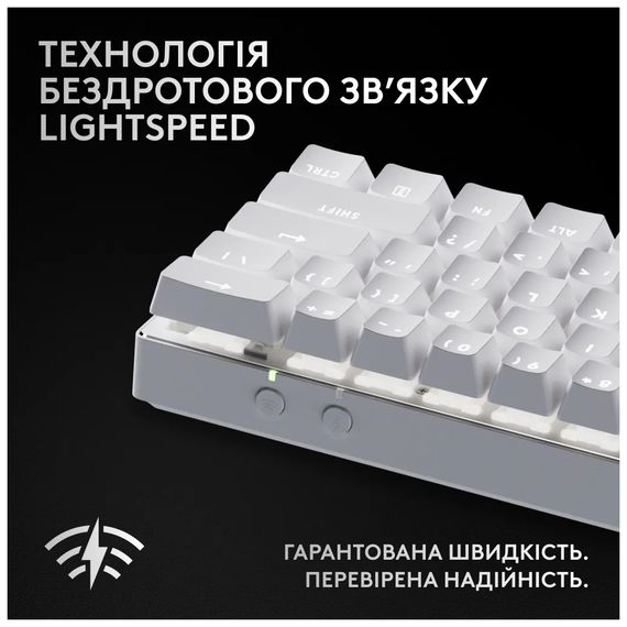 Клавіатура Logitech G Pro X 60 Lightspeed GX Tactile Wireless/Bluetooth UA White (920-011930) | Зображення 8