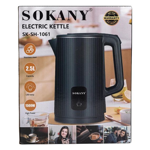 Електрочайник з автоматичним вимкненням 2,5 л Sokany побутовий 1500 Вт SK-SH-1061 | Зображення 7