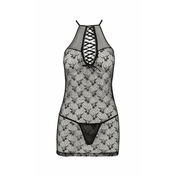 Полупрозрачная сорочка Passion AZALIA CHEMISE S/M, black | Зображення 4