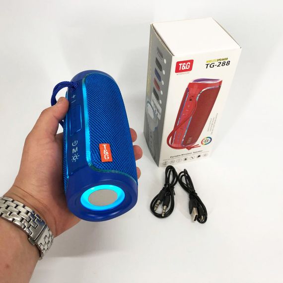 Портативная Bluetooth колонка с LED подсветкой TG288 беспроводная колонка портативная мощная. Цвет: синий | Зображення 4