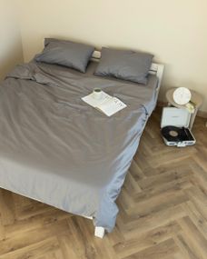 Постільна білизна двоспальне Dushka Home Сатин Люкс 20917 180х215 см сіра