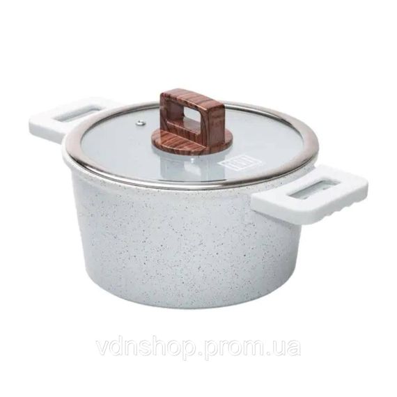 Кастрюля MGC алюминиевая с антипригарным покрытием 3 л белая HP-4-440 | Зображення 1