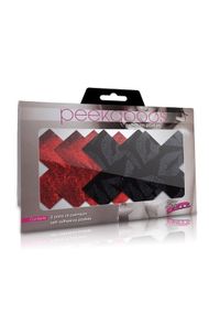 Пtстисы в виде крестиков "Поцелуй", 2 пары в комплекте, черные и красные sexstyle