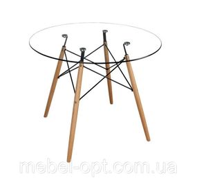 Стол Этна Glass круглый стеклянный 80 см, дизайн Eames DSW Table