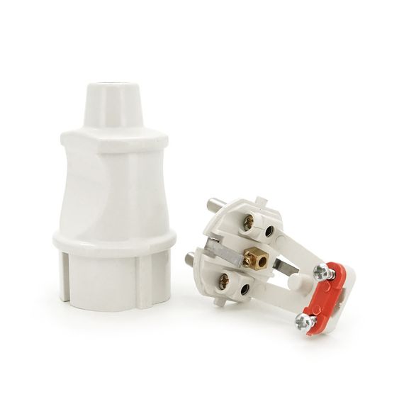 Вилка з заземленням, 16A 250V, A101, White | Зображення 2