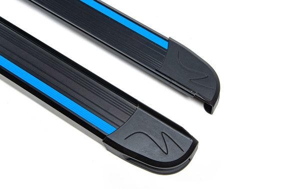 Боковые пороги Maya Blue-Black (2 шт., алюминий) Короткая (short) и Средняя (long) для Mercedes Vito W639 2004-2015 гг | Зображення 3