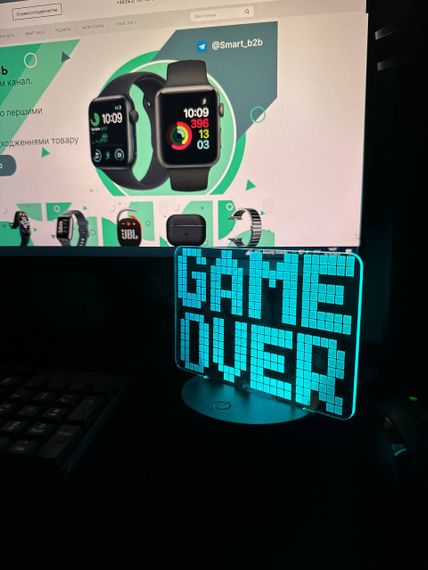 Світильник настільний RGB 3D + пульт (Game Over) Lux | Зображення 7
