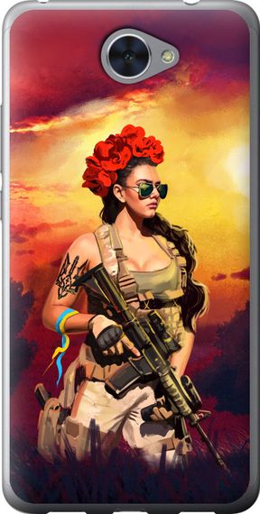 Чехол на Huawei Y7 2017 Украинка с оружием "5316u-1019-17620"