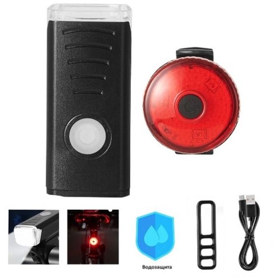 Велоліхтар акумуляторний BSK-1133-XPG та STOP-3SMD(red), Велосипедний ліхтар із захистом від вологи | Зображення 1