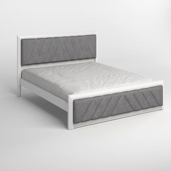 Полуторне дерев&#039;яне ліжко Mebigrand Барселона Б2 Білий (RAL9003)/Аляска 93 (Сірий) 120х190 см (MBG-13564) | Зображення 1