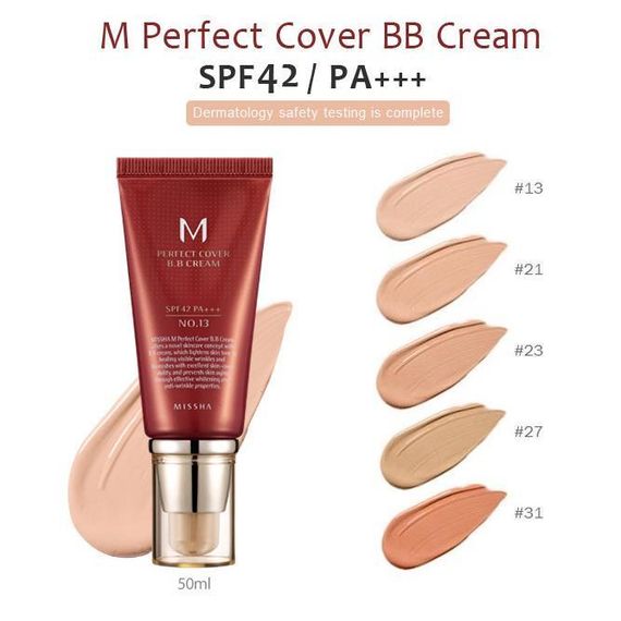 Доглядає BB крем MISSHA M Perfect Cover BB Cream SPF 42 Pa+++/ №21 Light Beige, 50 ml