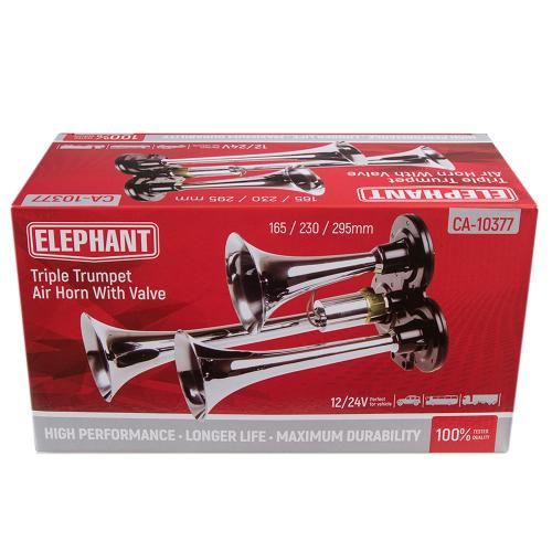 Сигнал повітряний CA- 10377/Еlephant/CIKADA 3-дудки метал 12V/24V | Зображення 4