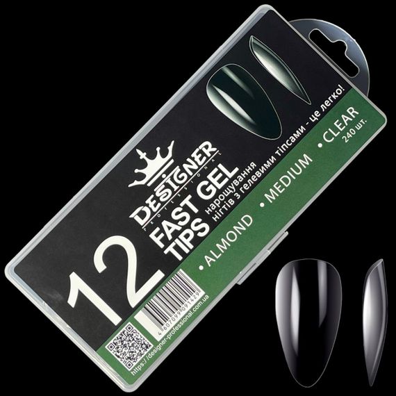 Гелевые типсы для наращивания №12 24шт (средний миндаль) | Зображення 3