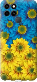 Чехол на Infinix Smart 6 Жёлто-голубые цветы "1048u-2758-17620"