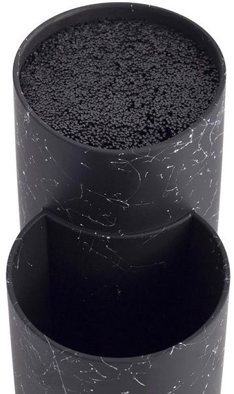 Підставка-колода Ofenbach Black Marble для кухонних ножів і ножиць 20х12х22.5см, подвійна кругла | Зображення 4