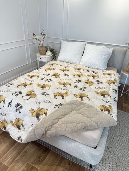 Ковдра двоспальна відкрита двостороння з вовни Arda Camell wool 21437 175х215 см бежева | Зображення 9