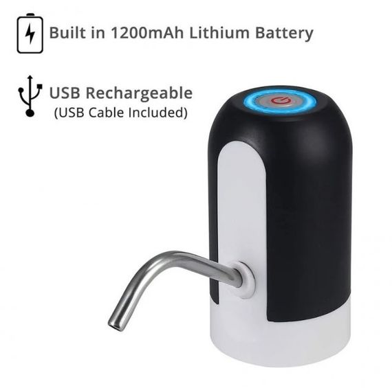 Электрическая помпа для бутилированной воды Automatic water dispenser с подсветкой на бутыль 19 л Черный | Зображення 5