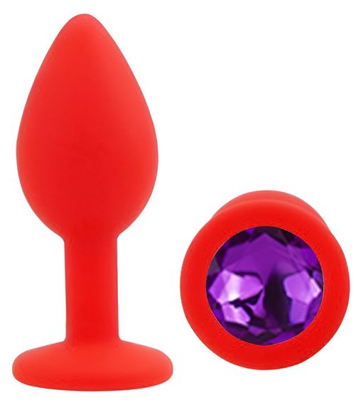 Силіконова анальна пробка EGZO - Silicone Red Round Plug Purple, size S Sex Aura | Зображення 1