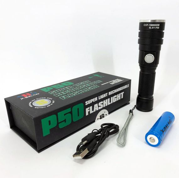 Ліхтар акумуляторний Bailong BL 611-P50, Ліхтарик поліс, Тактичний ліхтар, Ручний ліхтарик led | Зображення 6