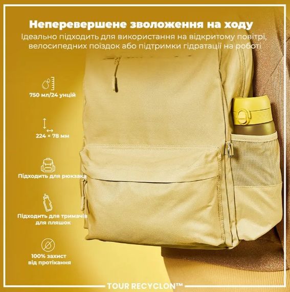 Пляшка для води ION8 750 мл (ЕКО пляшка) BPA Free Yellow (I8RF750YEL) | Зображення 2