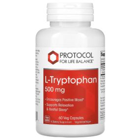 Тріптофан Protocol for Life Balance L-Tryptophan 500 mg 60 Veg Caps