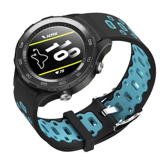 Спортивний ремінець Primo Perfor Classic для годинника Huawei Watch 2 - Black&Blue | Зображення 1